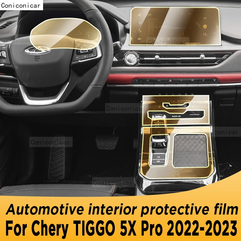 For Chery TIGGO 5X Pro Hybrid 2022-2023 Gearbox Panel Navigation Automotive Interior Screen Protective Film TPU Anti-Scratch