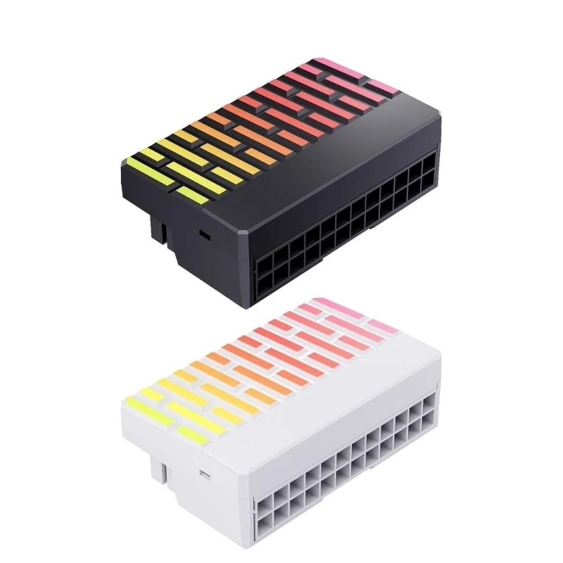 G6DD 24Pins MATX Motherboards 24Pin Male to Female 90 Degree Power Adapter