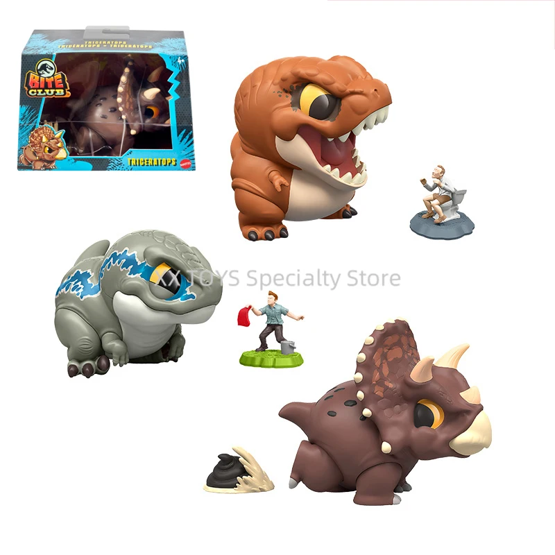 

​Jurassic World Bite Club Series Dinosaur Model Triceratops Tyrannosaurus Rex Velociraptor 'Blue' Chubby Stylized Dinosaur Toys