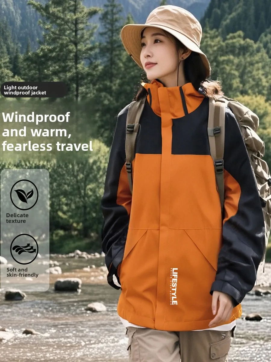 

Jeanswest Z Женская уличная спецодежда Jaet Осенняя ветрозащитная водонепроницаемая теплая одежда с капюшоном для поездок на работу Sle из полиэфирного волокна Long Sve