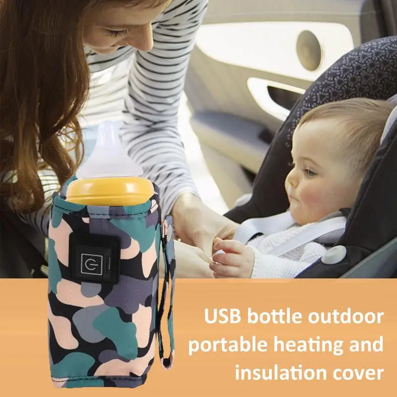 Calentador de botellas de viaje, protector de calor de leche, calentamiento rápido USB, bebida de leche, protector de calor para viajes, Camping, compras al aire libre