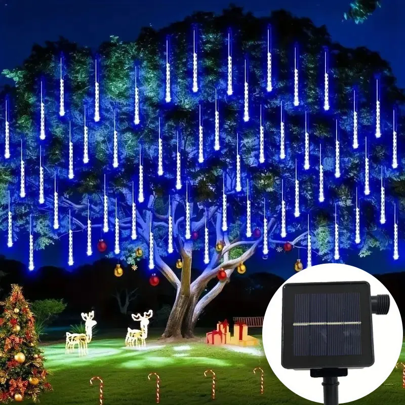 

Solar Meteor Shower Rain Lights 8 Tube 30cm Led Falling Rain Fairy String Light for Xmas Tree Garden Wedding Party Decoration