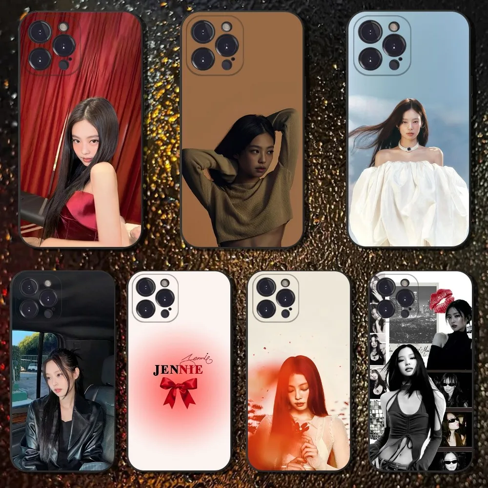 

Singer J-Jennie Phone Case For iPhone 16,15,14,13,12,11 Plus,Pro Max,XS,X,XR,SE,Mini,8,7,Soft Silicone Black Cover