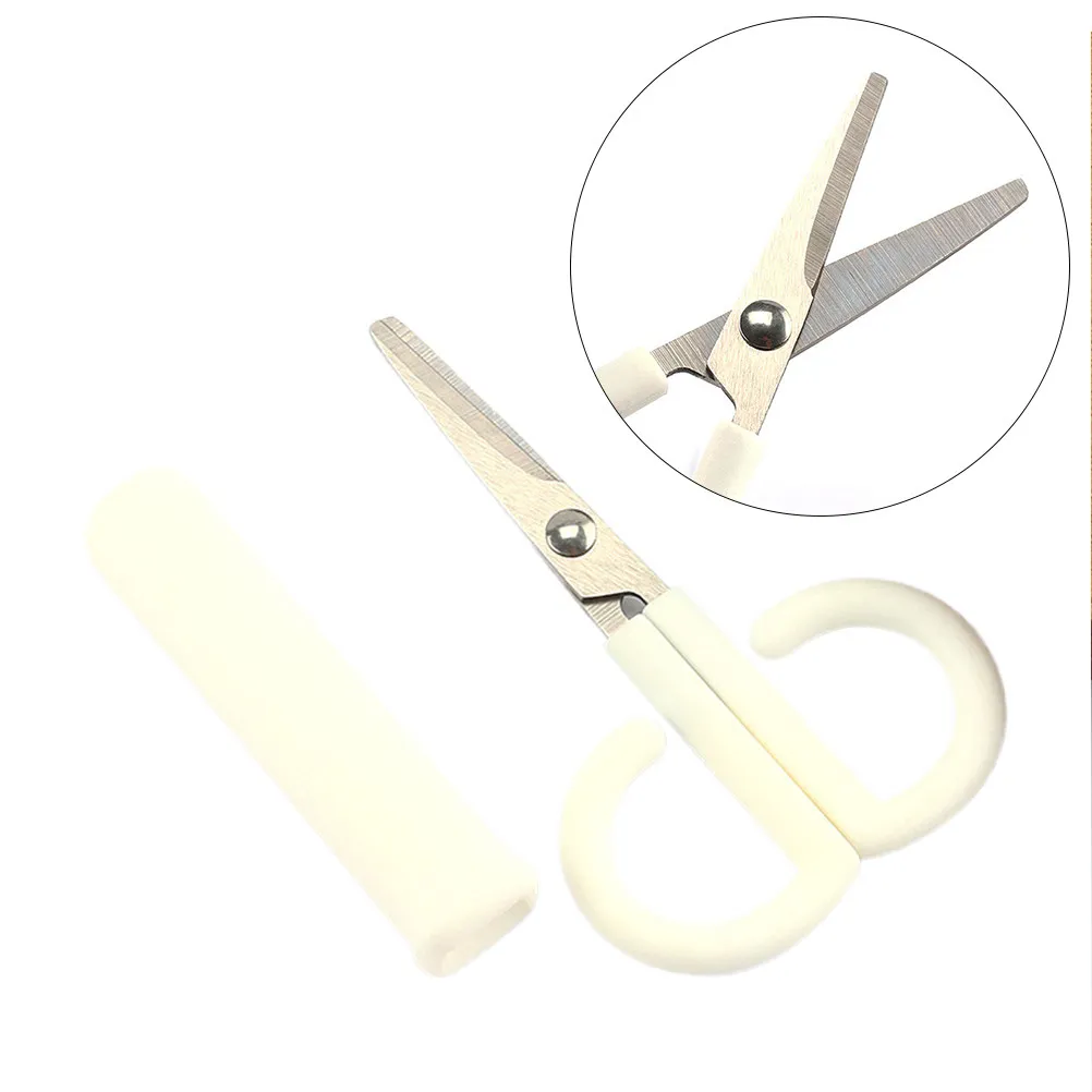 

Safety Scissors with Cover Premium Stainless Steel and Plastic Kids Scissors for Craft Paper Cutting Baby Food DIY Projects
