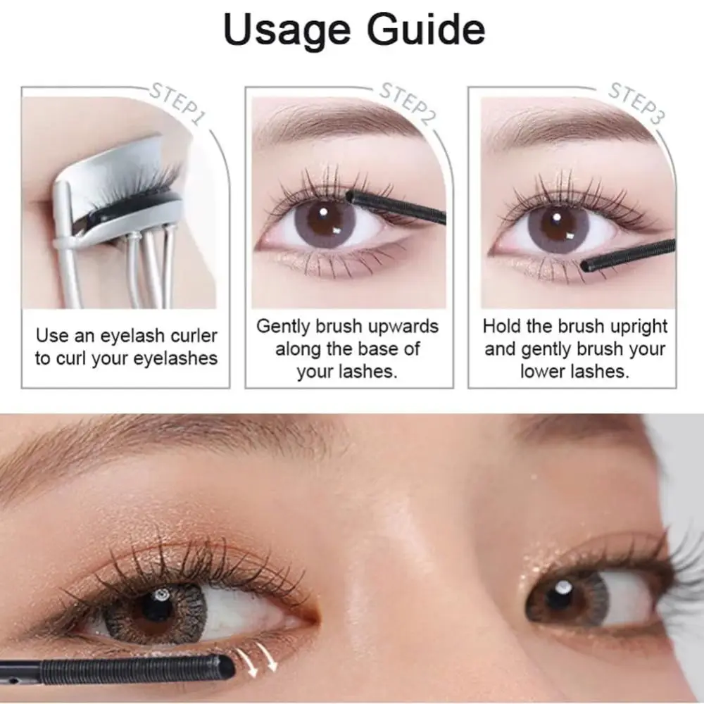 มาสคาร่าเพิ่มความหนาให้ดวงตาของคุณ ปริมาณมากและยาวนาน หลอดเหล็กขนาดเล็ก มาสคาร่าเหล็กขนาดเล็ก กันน้ำ มาสคาร่าติดทนนาน