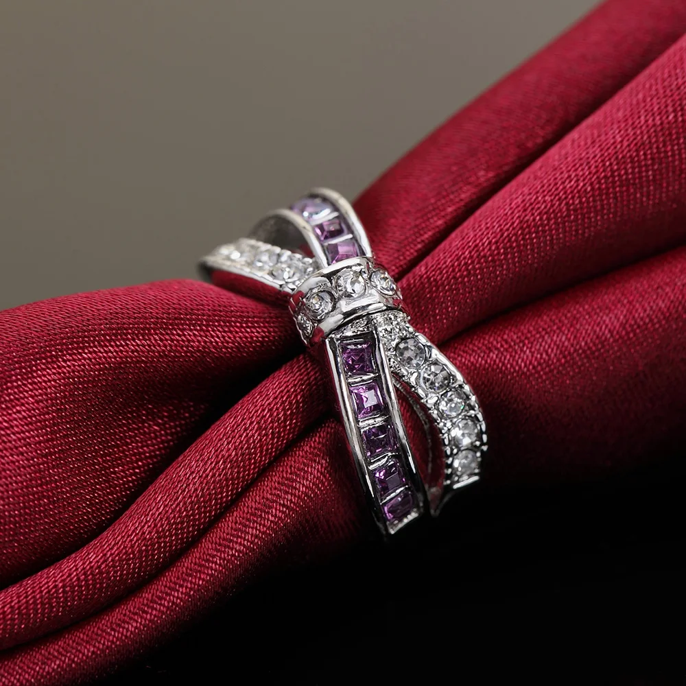 Charm 925 Sterling Silver Rings For Women Colored zircon size 6/7/8/9/10 elegant Fashion couple Wedding Party Gifts Jewelry