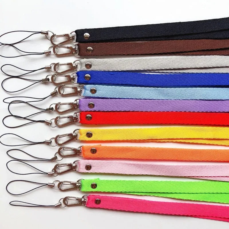 Solid Color Neck Strap Key Lanyard Work Badge ID Card Phone Holder Neck Strap Lanyard Business Credit Card Cover Case Accessory