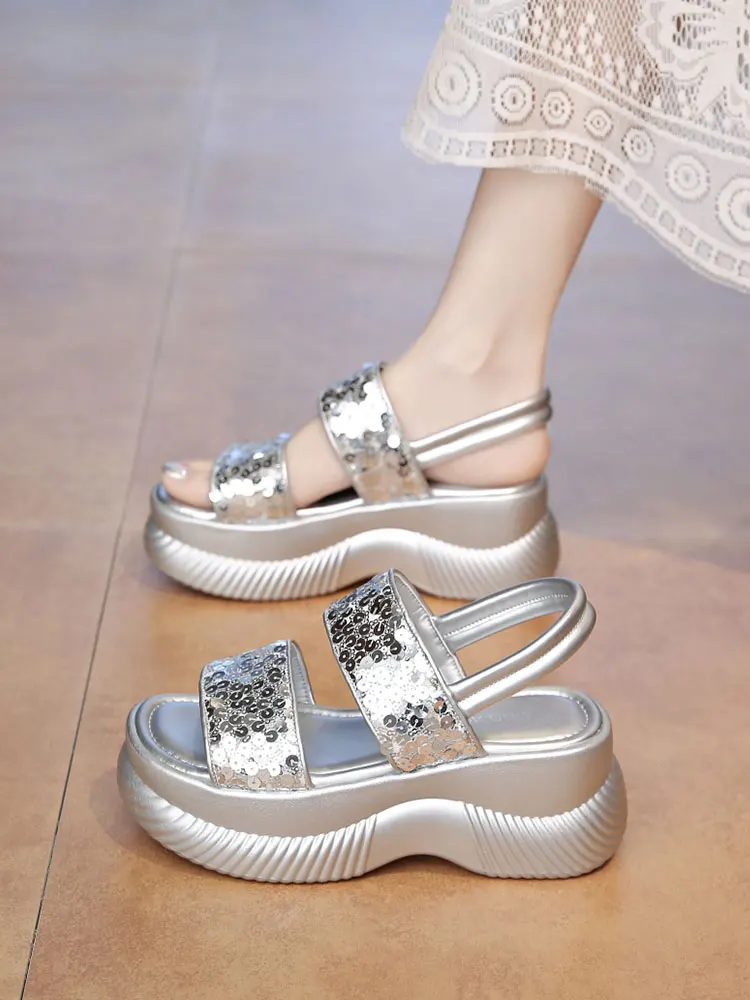 

Fashionable Thick Heel Sandals Women's Outdoor Wear 2026 New Summer Casual Versatile Heightening Open-Toe Roman Shoes Women's...