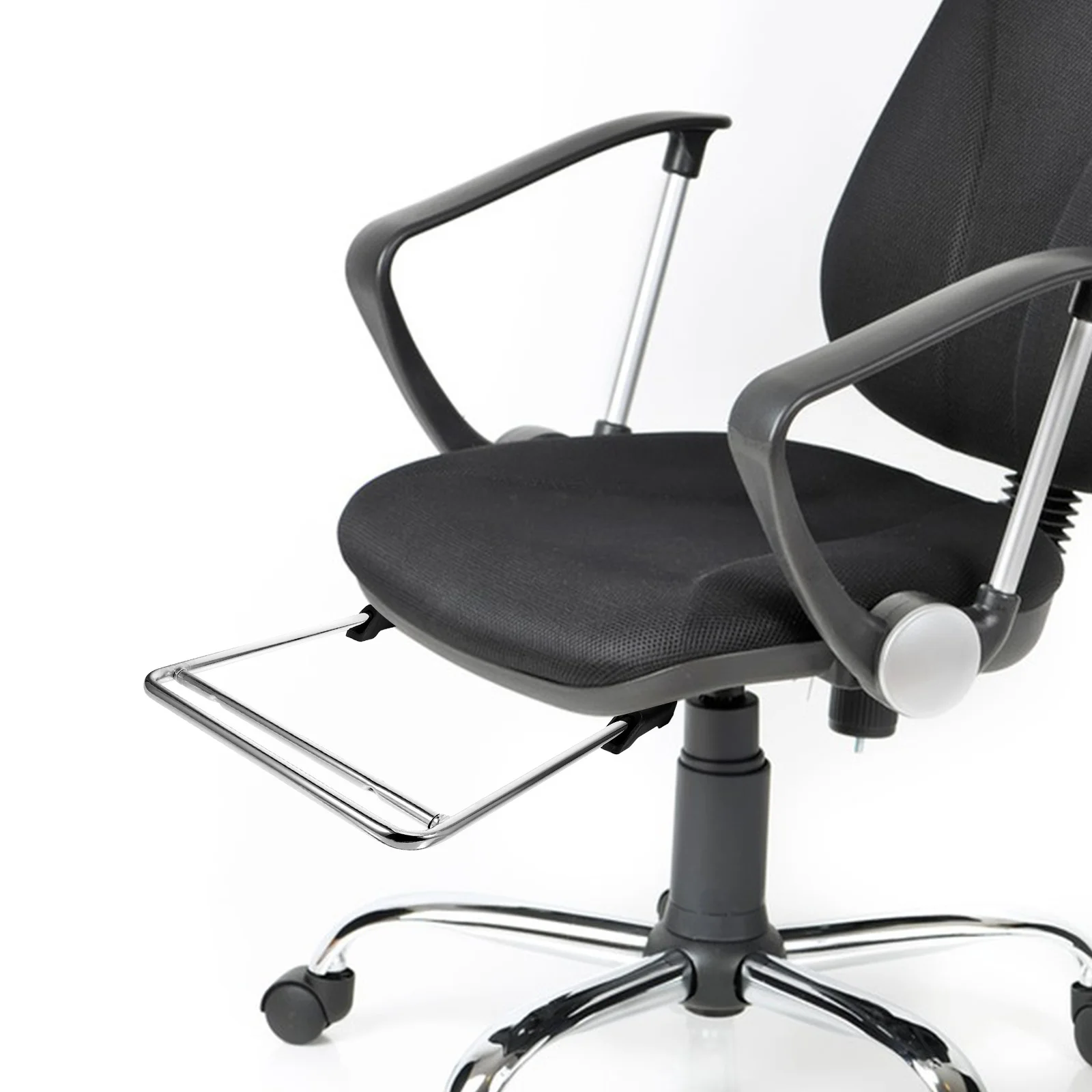 

Adjustable Office Chair Footrest Stainless Steel Retractable Foot Support Footrest Attachment for Work and Home