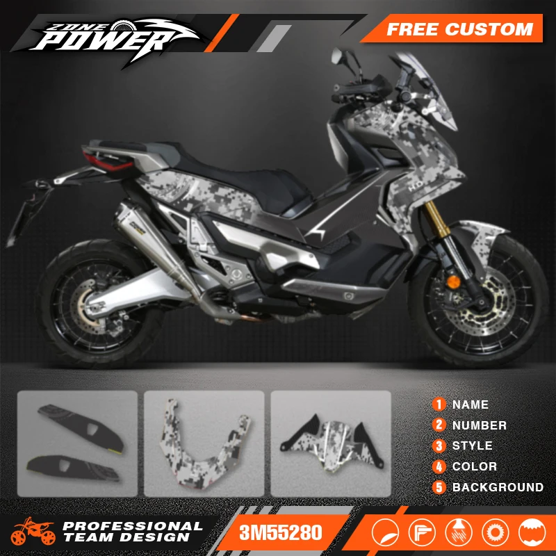 Powerzone Motorcycle Graphic Decal Stickers Kits For Honda X-ADV750 2017 2018 2019 2020 Number Name Customize 04