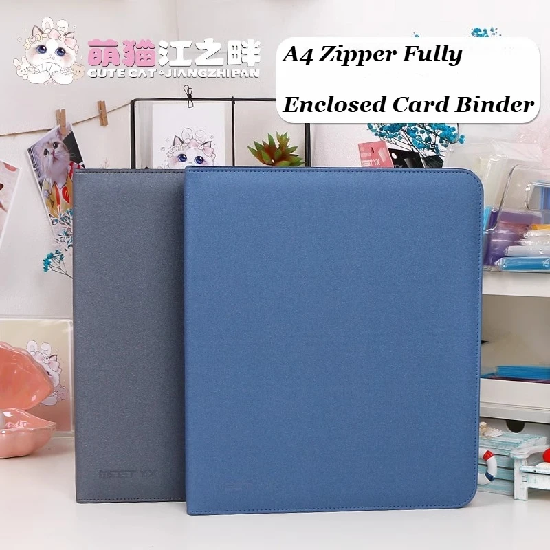 A4 Zipper Fully Enclosed Card Binder – Premium Storage Card Holder for K-pop Albums, TCG&CCG Cards Collect Protective Album