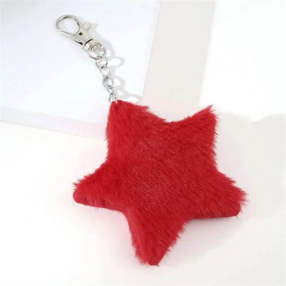 Furry Star Doll Star Plush Pendant Five-pointed Bag Pendant Pentagram Hairball Stuffed Ornament Pompom Star Key Chain Handbag