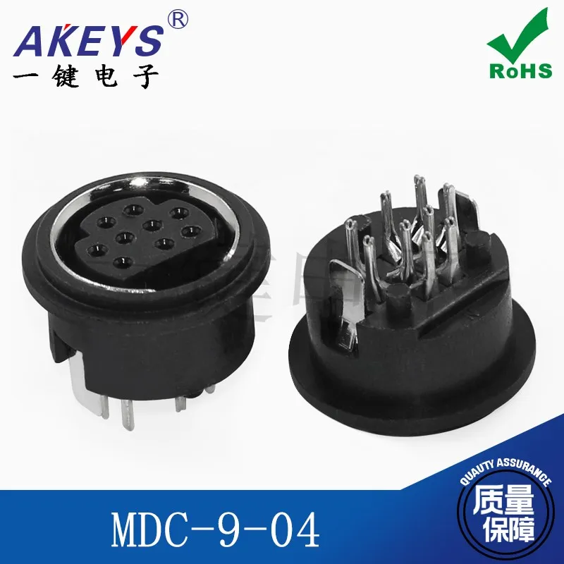 5pcs MDC-9-04 round Large Keyboard Plug S Terminal 11-Pin 9-Pin 9-Core Socket Female Connector Connector