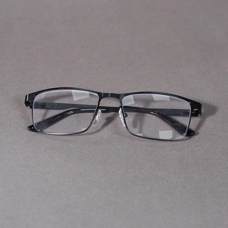 Lesebrille für Herren mit Blaulichtfilter, Metallrahmen, Federscharnier, Presbyopie +0,75-4 Dioptrien Vergrößerungslinse – Detail 15
