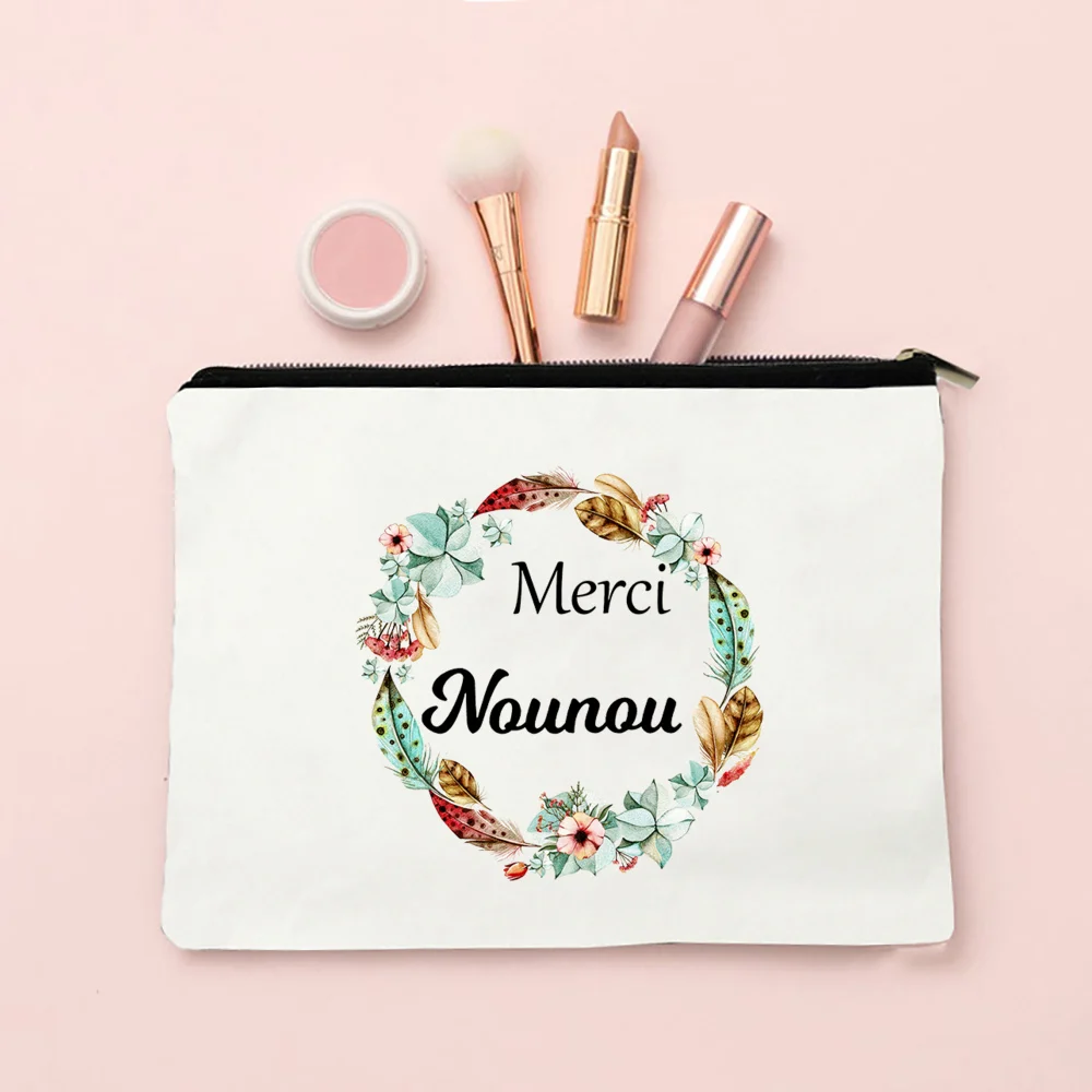 Travel Higiene Pessoal Organizador Para Mulheres, Super Nounou, Merci, Impressão, Saco Cosmético, Sacos De Maquiagem, Lona, Bolsa De Zíper, Necessidades, Presentes