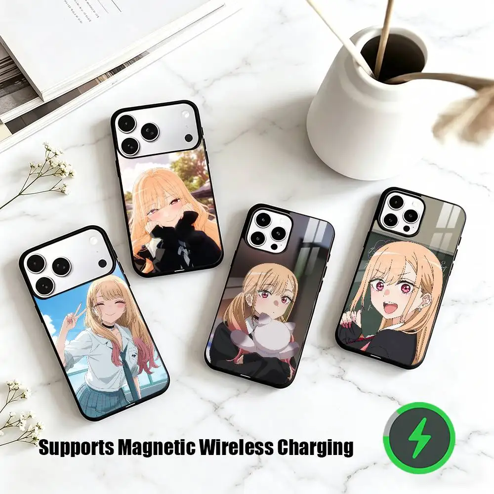 

M-Marin Kitagawa Anime Print Phone Case For iPhone17,16,15,14,13,12,11 Plus,Pro Allows magnetic wireless charging