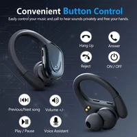 Écouteurs sans fil Bluetooth 5.3, avec bouton micro, contrôle du bruit, crochets d'oreille, casque étanche pour le sport 6