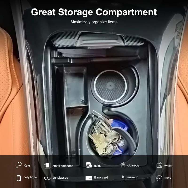 For Mercedes Benz GLC X254 2023-2026 Car Central Control Storage Box Cup Holder Organizer Tray ABS Interior Accessories