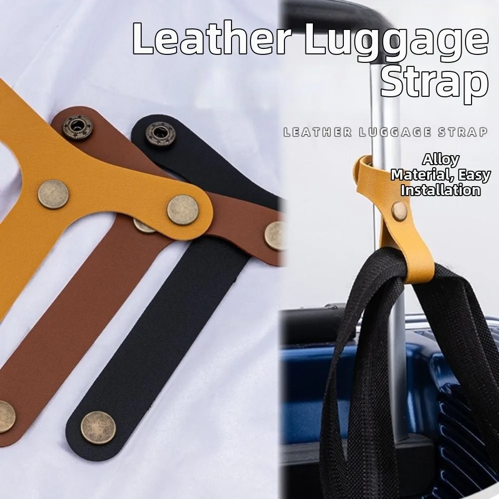 PU Luggage Strap Buckle Metal Buckle Reusable Travel Bag Holder Bag Organizer Adjustable Suitcase Strap Buckle