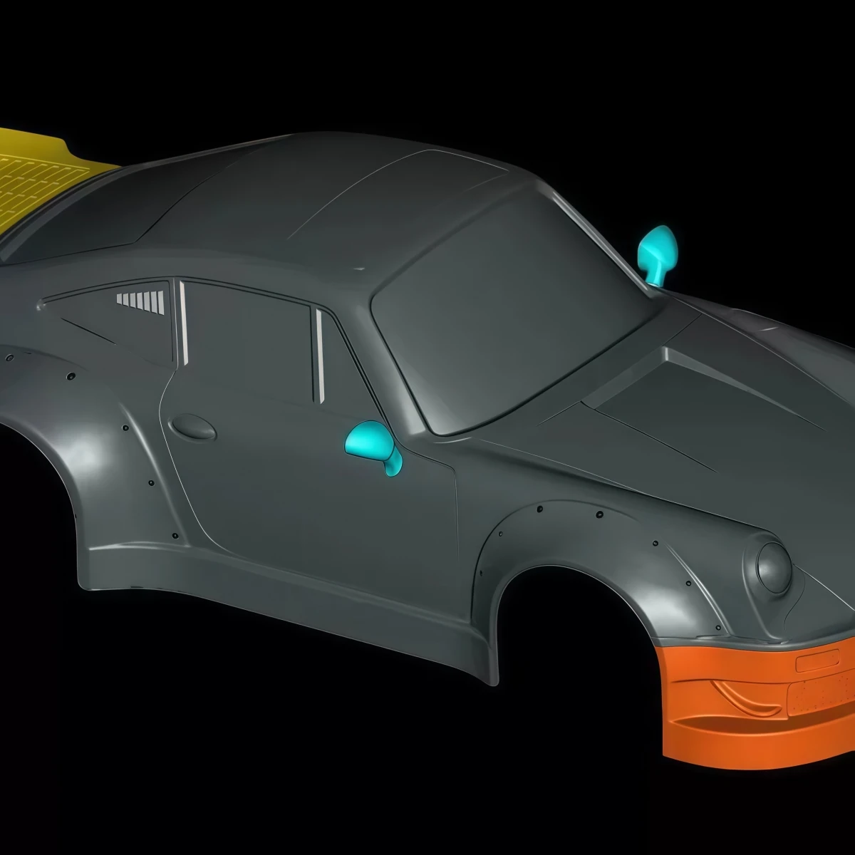 1/10 RWB930 200mm Clear PC Drift Car Body Shell with Light Buckets & Decals Wide Body RC Drift Upgrade Parts