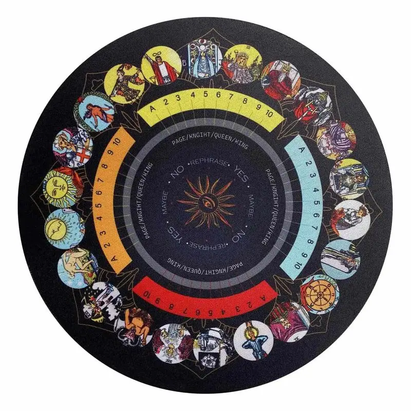 8.7in Divination Board Round Pendulum Mat Rubber Pendulum Divining Mat  Altar Tarot Table Cloth For Spiritual Healing Balance