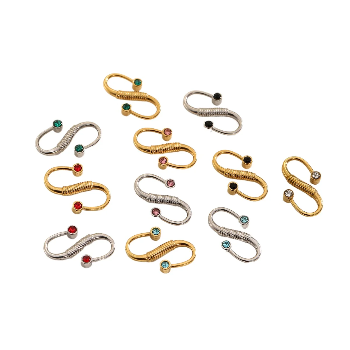 

20 шт./лот, аксессуары из нержавеющей стали, ожерелье, ювелирные изделия с S-образной застежкой, кулон