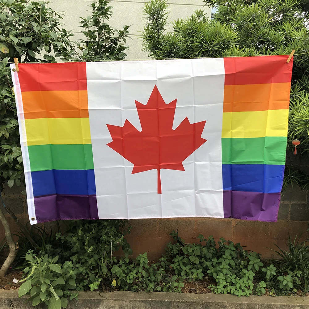 Z-ONE FLAG Rainbow FLAG 90x150cm LGBTQIA LGBT rainbow canadian gay pride flag of canada polyester hanging banner for decoration