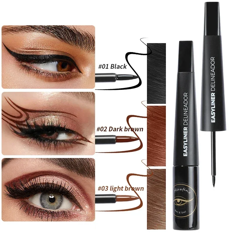 Ultra Thin Matte Black Brown Liquid Eyeliner Waterproof Sweatproof Lasting Quickily Drying Eyeliner Pencil Eyes Makeup Cosmetics