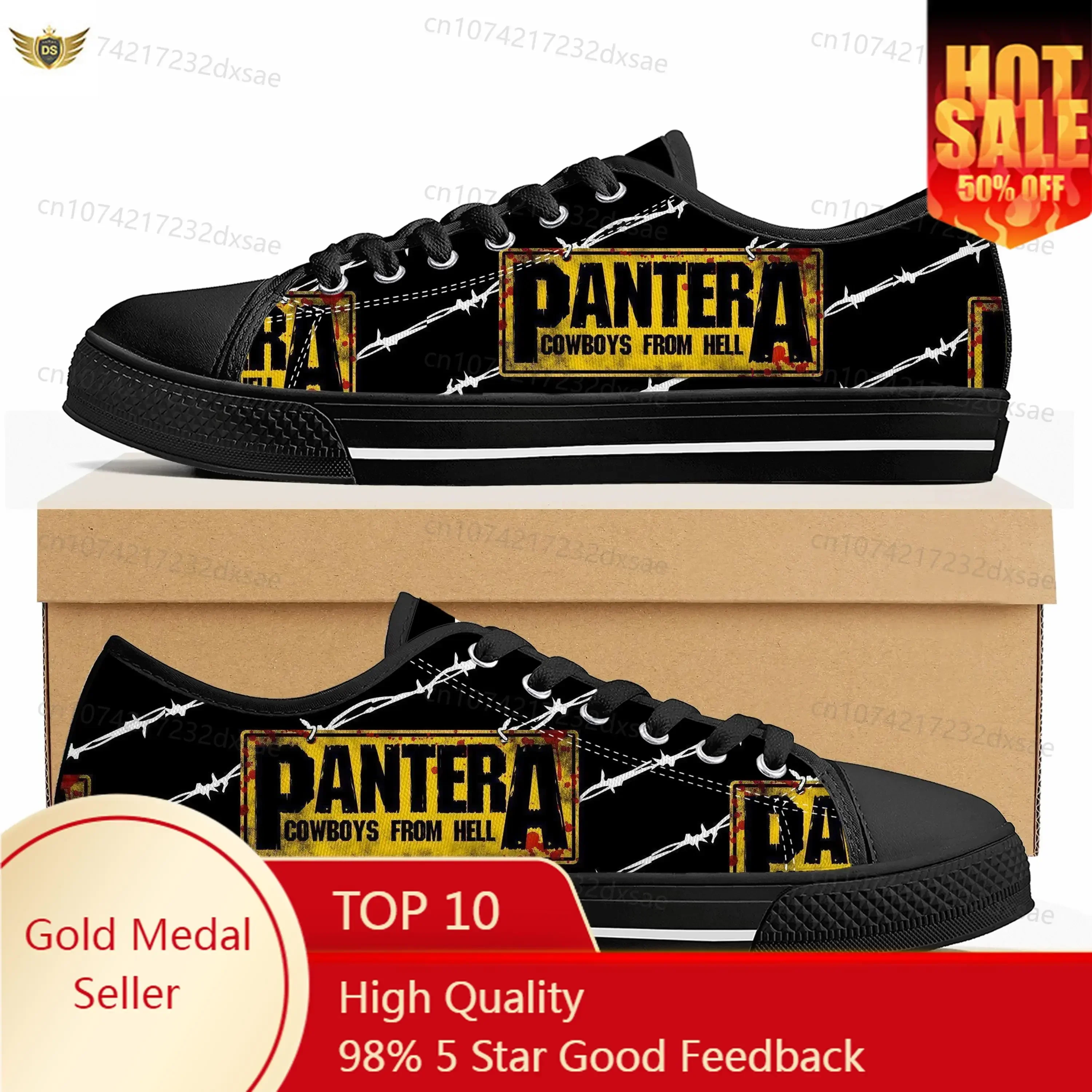

Pantera Metal Band Pop Low Top High Quality Sneakers Mens Women Teenager Canvas Sneaker Casual Couple Shoes Custom Shoes