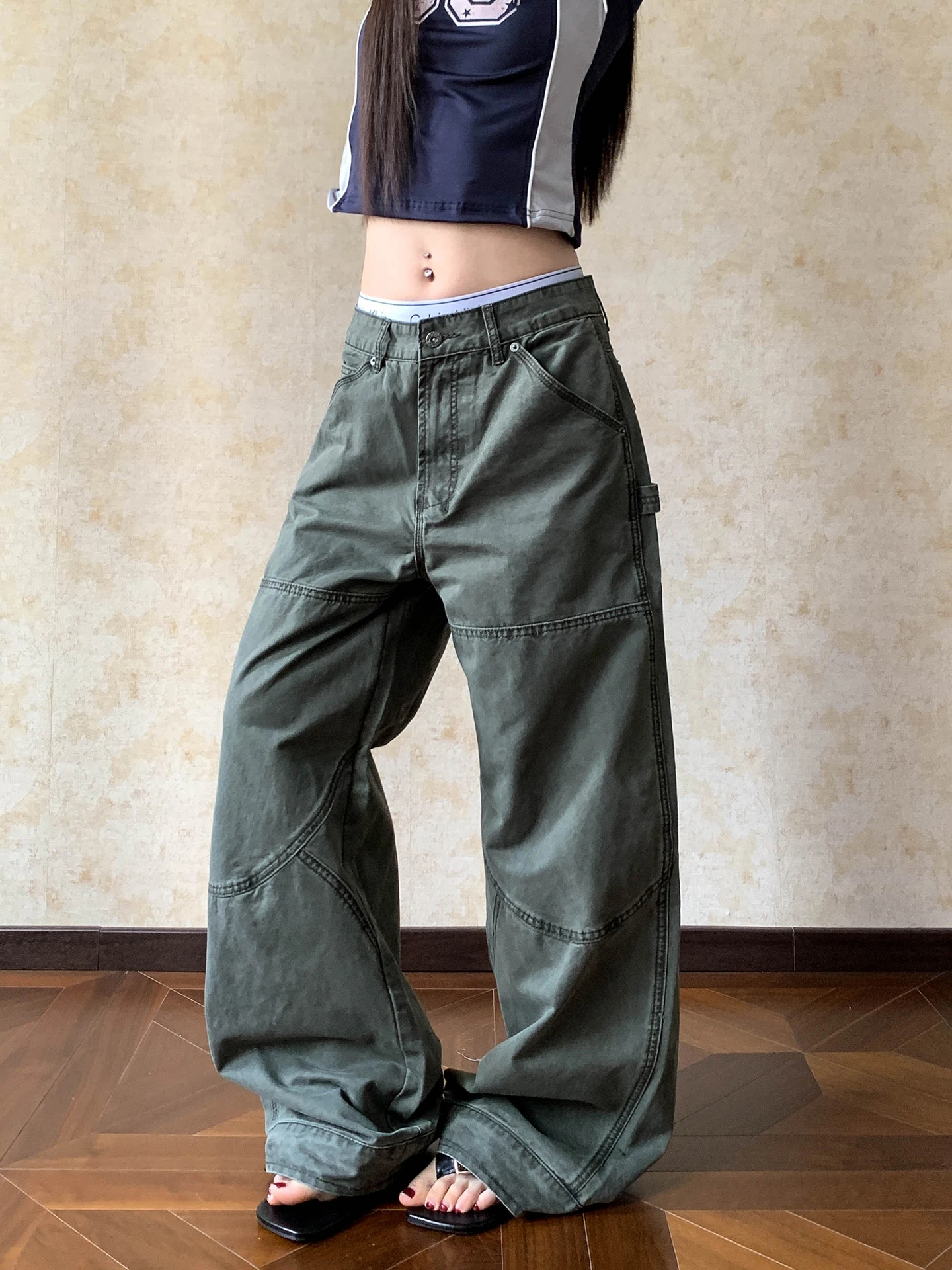 

Мужские и женские свободные брюки прямого кроя в американском ретро-стиле Apocket, повседневные хлопковые рабочие брюки