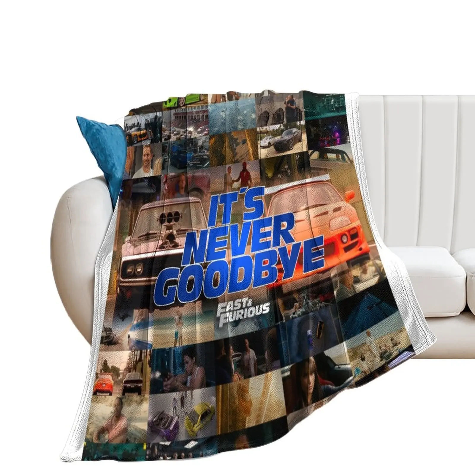 Fast & Furious - IT'S NEVER GOODBYE - Paul Walker - Vin Diesel Throw Blanket Bed for babies blankets and throws Blankets