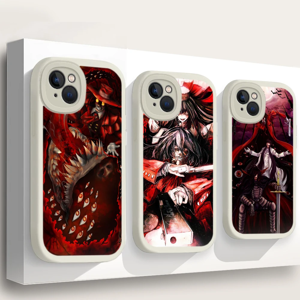 Bloody Anime Hellsing Soft Silicone Case for iPhone 15 Plus 14 13 12 11 X XS XR Pro Max Mini 8 7 Plus