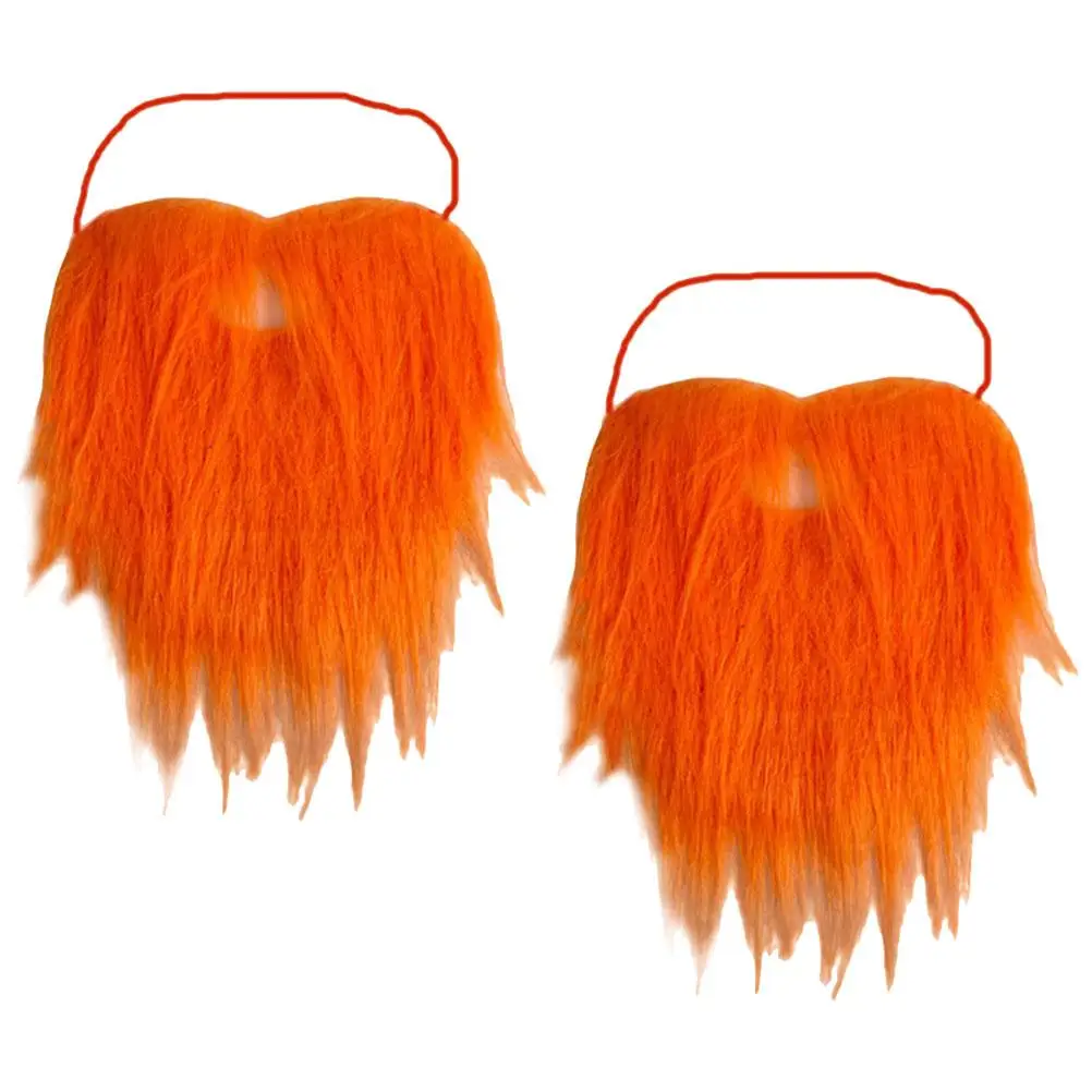 2 Pcs Prom Party Beard Mustache and Costume Fake Decorative Ornament for Creative Man Colorful Funny