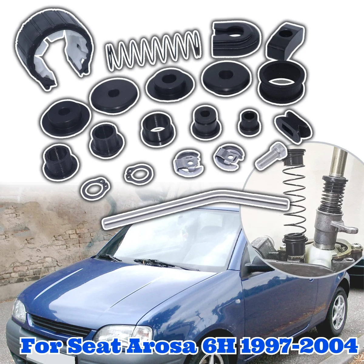 Complete Shifter Bushing Kit Gearbox Shifter Lever Selector linkage Repair Kit Replacement Spare For Seat Arosa 6H 1997-2004