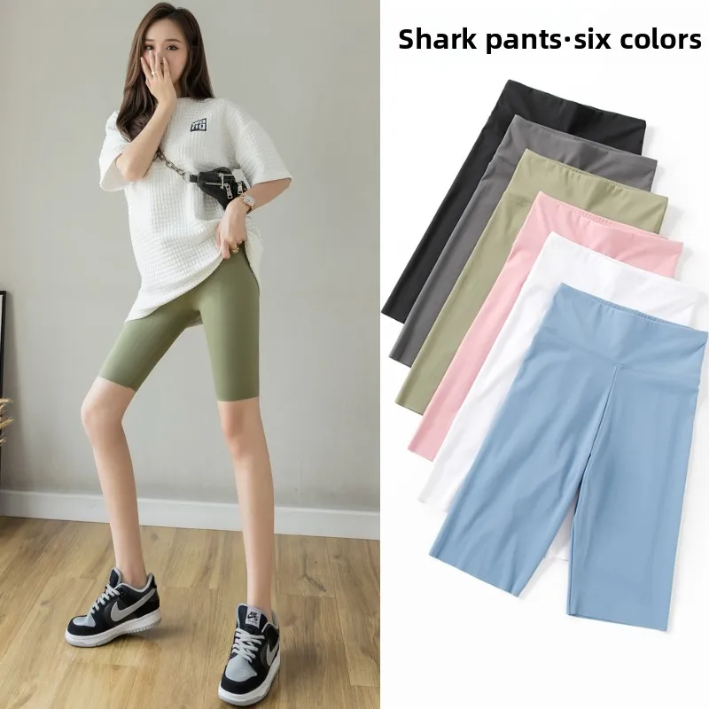 arkskin ort Pants Women's Summer Thin Tight Fitn Yoga Pants 5-Point Riding Pants Tightening Abdomen Exercise Bot