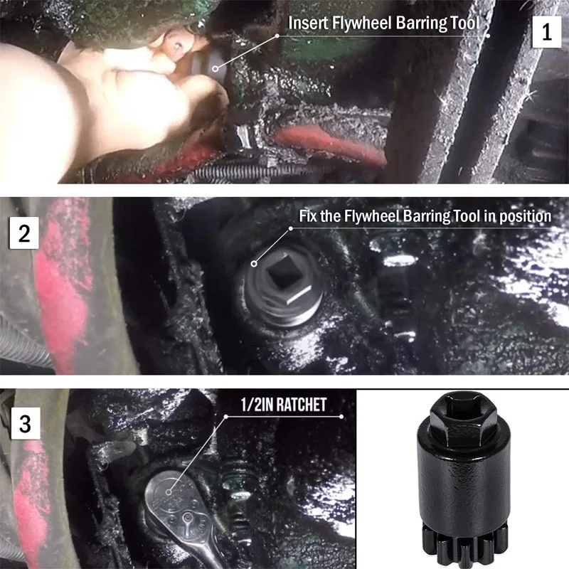 Engine Barring Flywheel Turning Tools for Volvo Mack 1998-2018 D11 D12 D13 D16 MP7/8/10 Replace 88800014 9996956 VN VNL VNM VHD