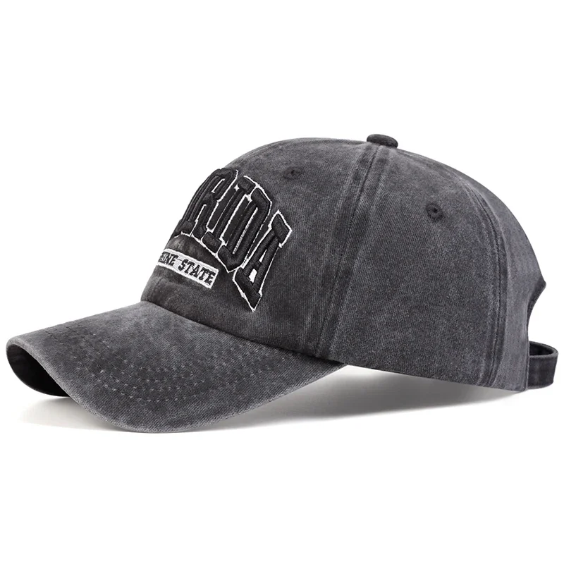 Gorras de béisbol unisex con bordado de letras FLORIDA, gorras informales ajustables para exteriores para primavera y otoño, gorra deportiva con protección solar