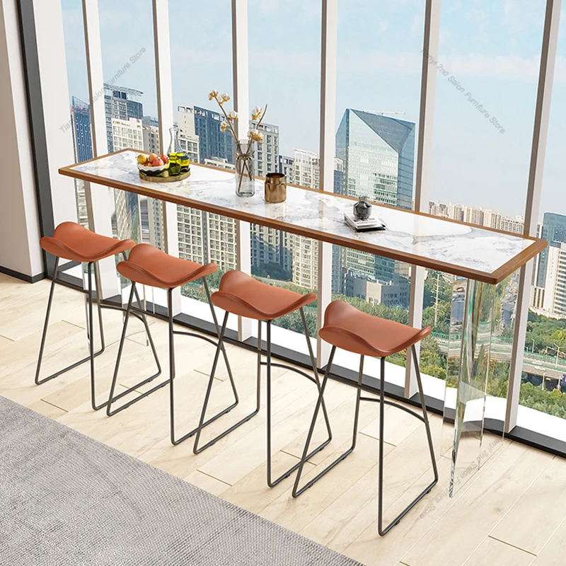 Lean Against The Wall Counter Bar Counter Originality Marble Domestic Balcony Bar Table Tavern Dj Stand Furniture Mesa Alta FYBT