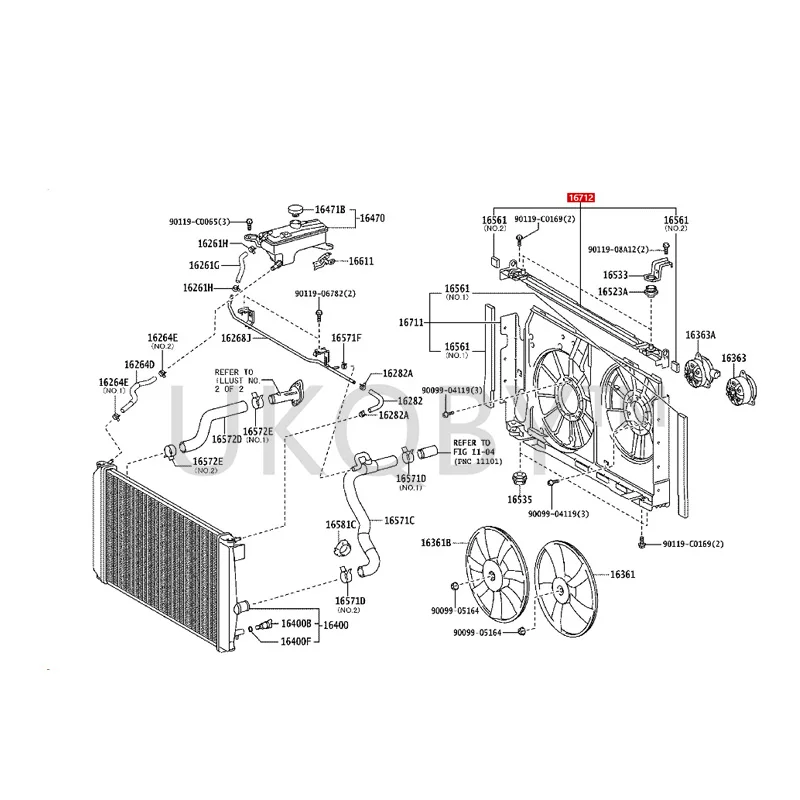 167120H030 To yo ta  RAV4 Rongfang Fan Cover No.2