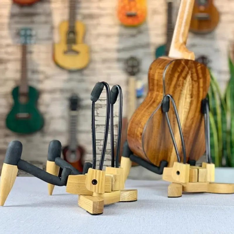 31BE Folding Ukulele Holder Vertical Small Musical Instrument Stand Concert Portable Small Guitar Stand Enduring