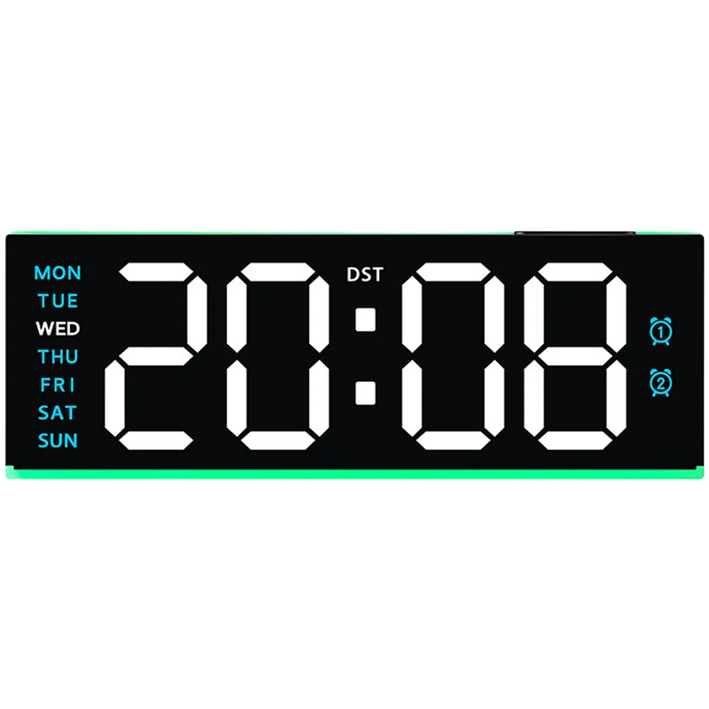 Digital Alarm Clock with Large LED Display Adjustable Brightness Dual Alarms Calendar Thermometer and Sleep Timer