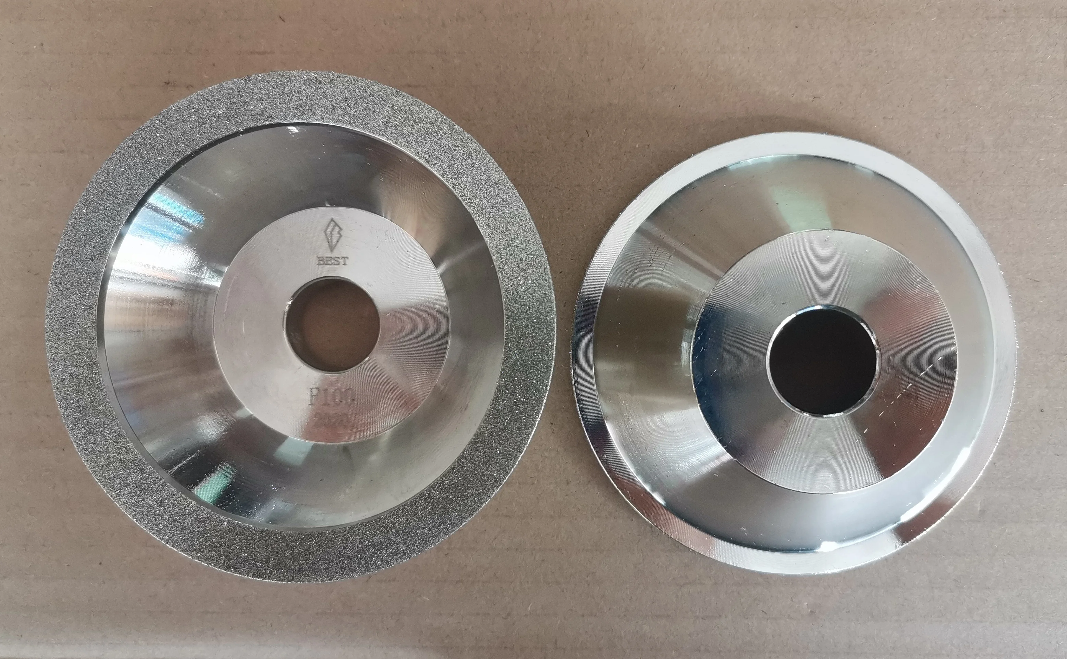 4 Polegada 100mm 180 grão de diamante revestido copo côncavo em forma rebolo para metal carboneto