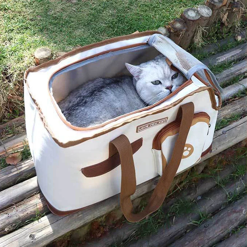 Pet Cat Carrying Bag Breathable Four Seasons Universal Outdoor Portable Pet Shoulder Bag Cat Dog Foldable Pet Travel Bag