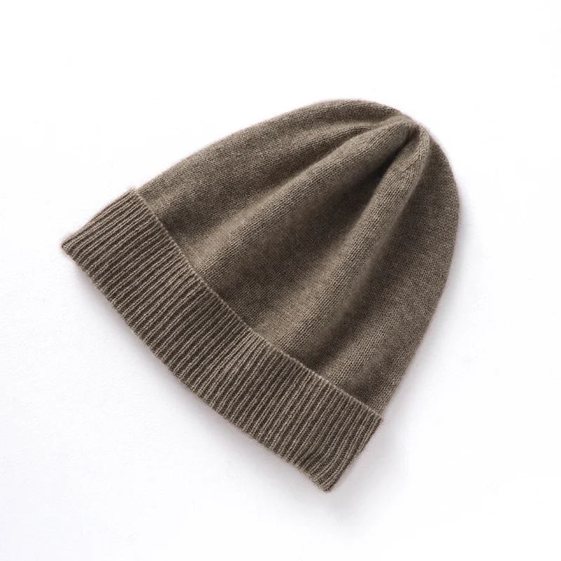 DjzDsm100 % gorro tejido de cachemira pura, gorro multiusos para hombres y mujeres, gorro de lana pequeño con pantalla facial cálida para otoño e