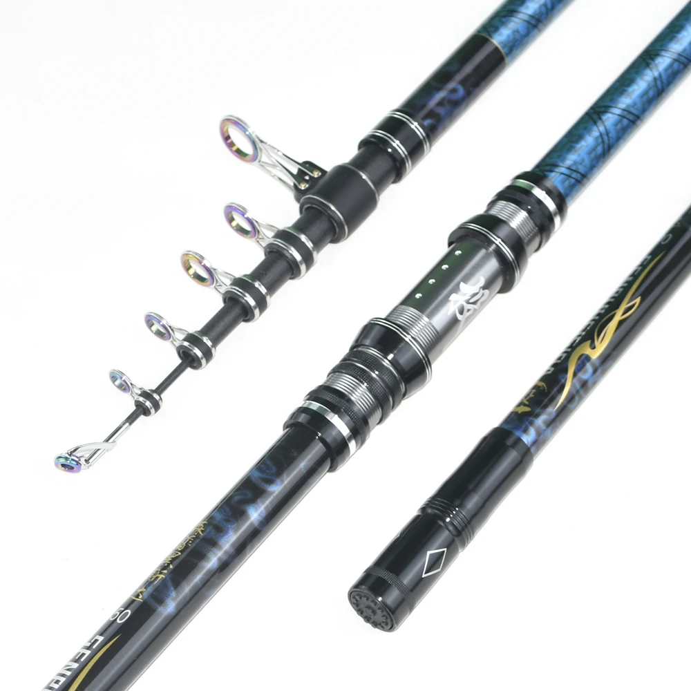 

Long-Distance Casting Rod, Blue Appearance, Carbon Fiber Telescopic Fishing Rod, Beach Long-Distance Casting, Large Fish Fishing in Reservoirs, 3.6m-4.5m (11.81Ft-14.76Ft), Movable Metal Reel Seat, Foldable Guide Rings, Super Hard, Suitable for Long-Dista