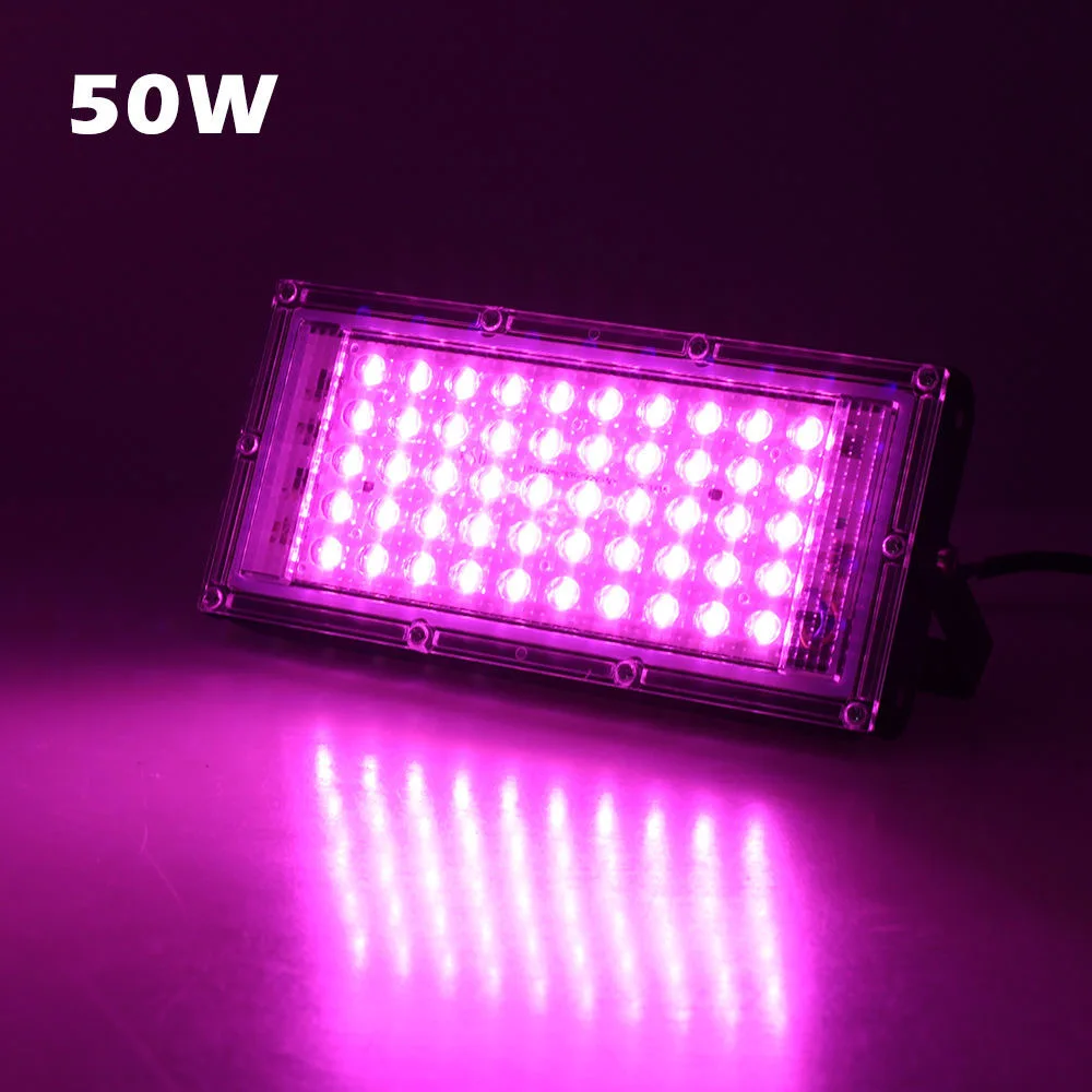 Full Spectrum LED Grow Light com Plug UE, Flor hidropônica Semeadura Phyto Lâmpada, 220V, 110V, 50W, 100W, 380-440NM, Estufa