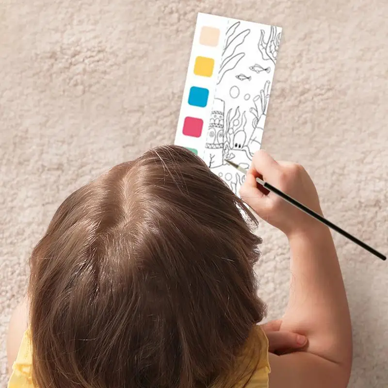 Libro para colorear de acuarela para niños, pintura de colores al agua, pintura para niños con bolsillo, libros para colorear al agua para actividades de viaje