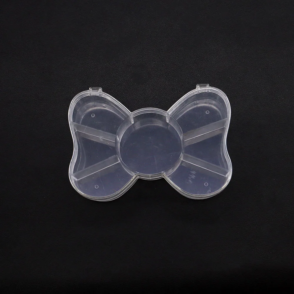 2 قطعة صناديق تغليف المجوهرات البلاستيكية الشفافة متعددة الأقسام على شكل قوس لتخزين وعرض خرزة صغيرة مختلفة