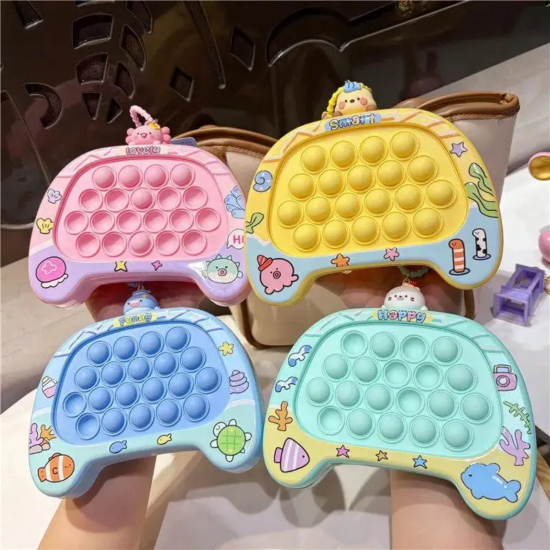 Soft Silicone Cartoon Fidget Toy Pendant Stress Relief Key Chain Decor For Kids Backpack Daily Entertainment Gift