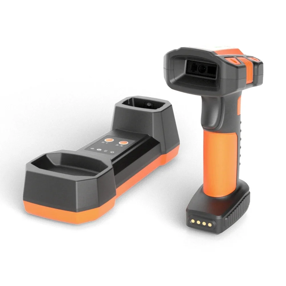 Obturador enrollable CMOS 2D Industrial de alta precisión, lector de código de barras inalámbrico Bluetooth 2D, escáner de código QR de barras portátil